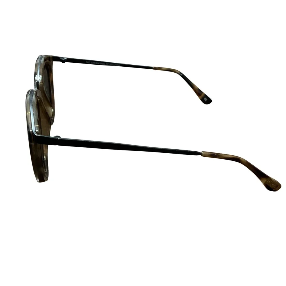 Le Specs No Smirking Sunglasses Tortoise Shell Mirrored Round Cat Eye Eyeglasses